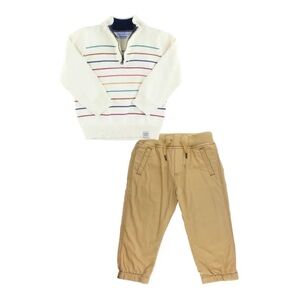 Rugged Butts Stripe Half Zip Sweater & Pants Set Toddler Boys Size 18-24M